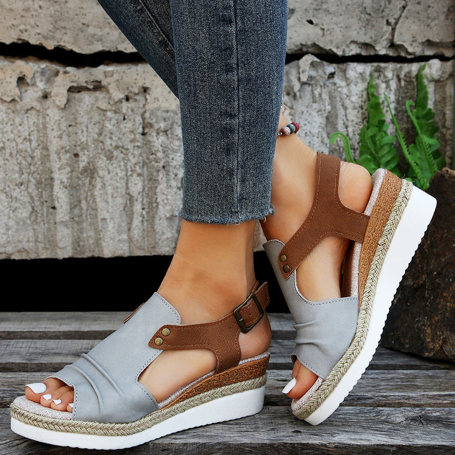 WW | neue lässige Damensandalen mit dicken Sohlen und Fischmaul