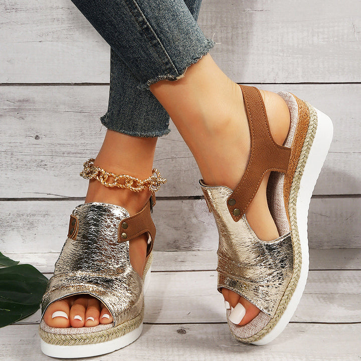 W&W Mode | neue lässige Damensandalen mit dicken Sohlen und Fischmaul