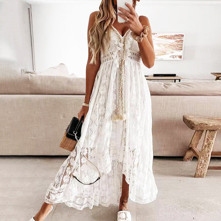 WW | einfarbiges Sommerkleid aus Spitze