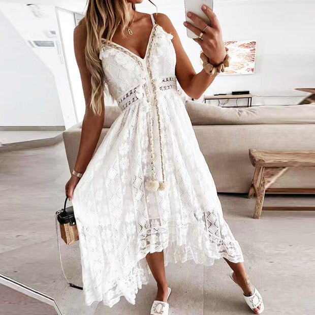 WW | einfarbiges Sommerkleid aus Spitze