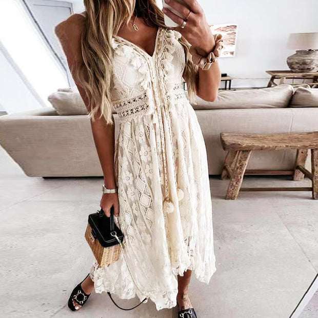 WW | einfarbiges Sommerkleid aus Spitze