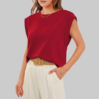 WW | Damen Frühling und Sommer Rundhals ärmelloses T-Shirt