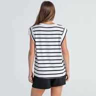 WW | Damen Frühling und Sommer Rundhals ärmelloses T-Shirt
