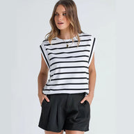 WW | Damen Frühling und Sommer Rundhals ärmelloses T-Shirt