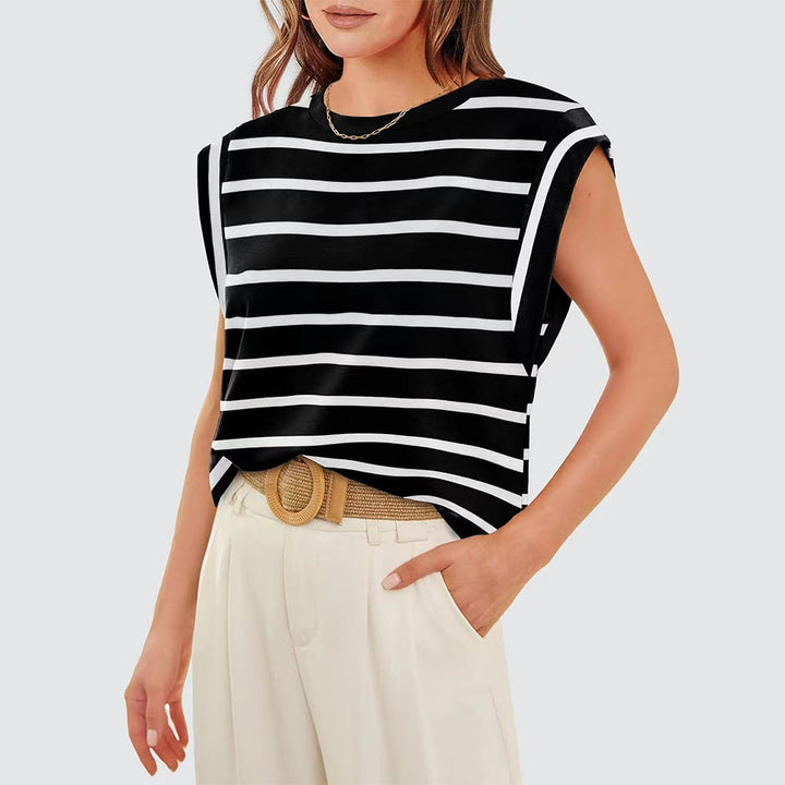 W&W Mode | Damen Frühling und Sommer Rundhals ärmelloses T-Shirt