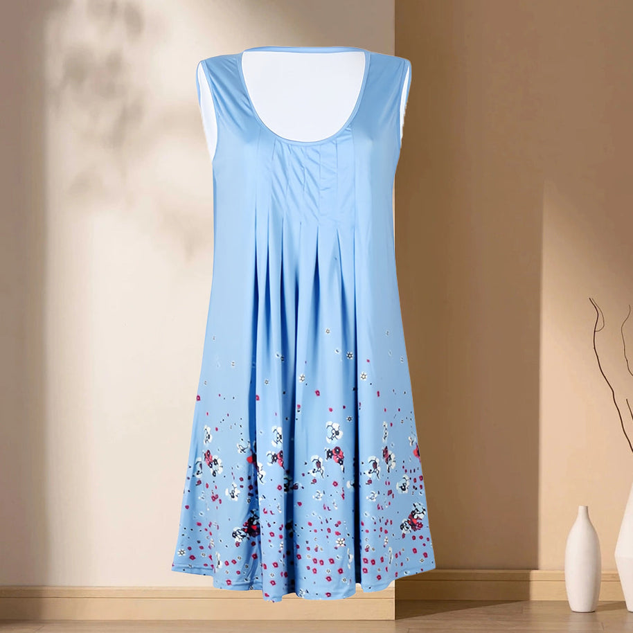 WW | ärmelloses, lockeres Kleid mit Blumendruck