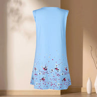 WW | ärmelloses, lockeres Kleid mit Blumendruck