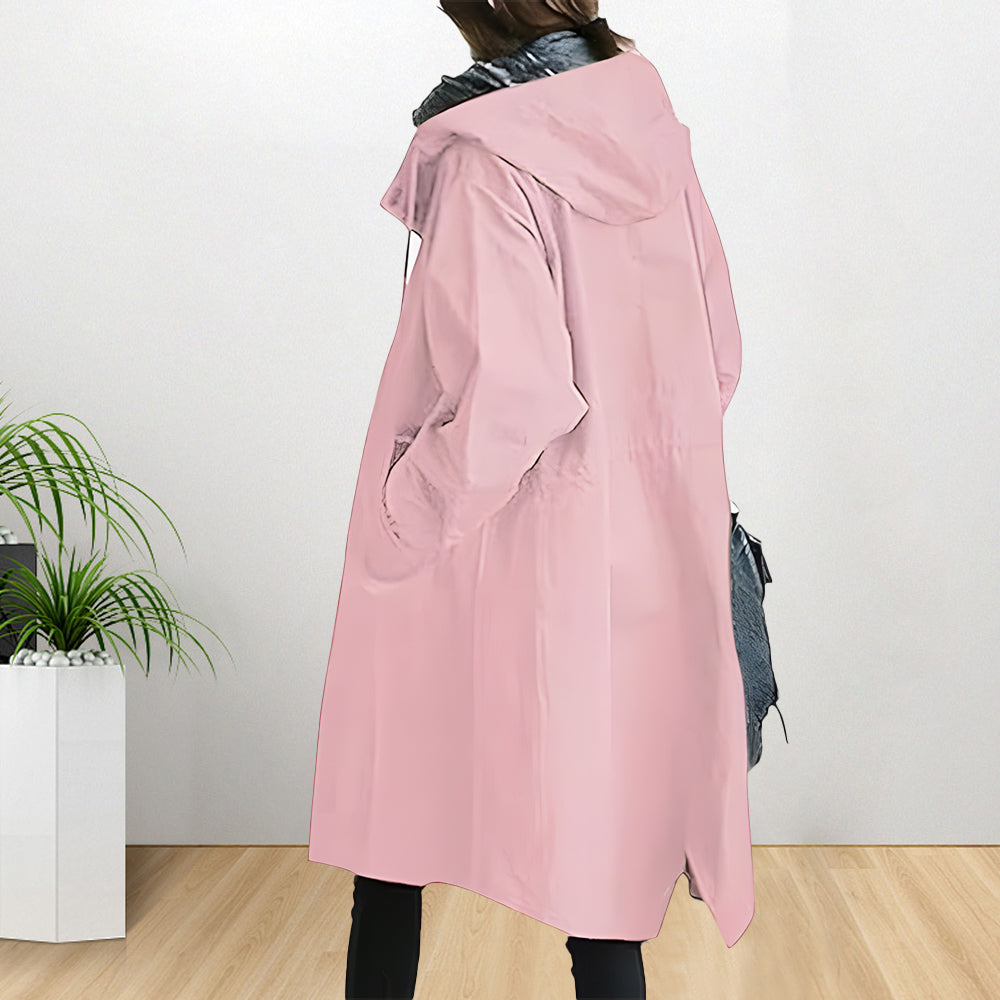 WW | Style Damen Mittellange Wasserdichte Temperament Windbreaker Jacke