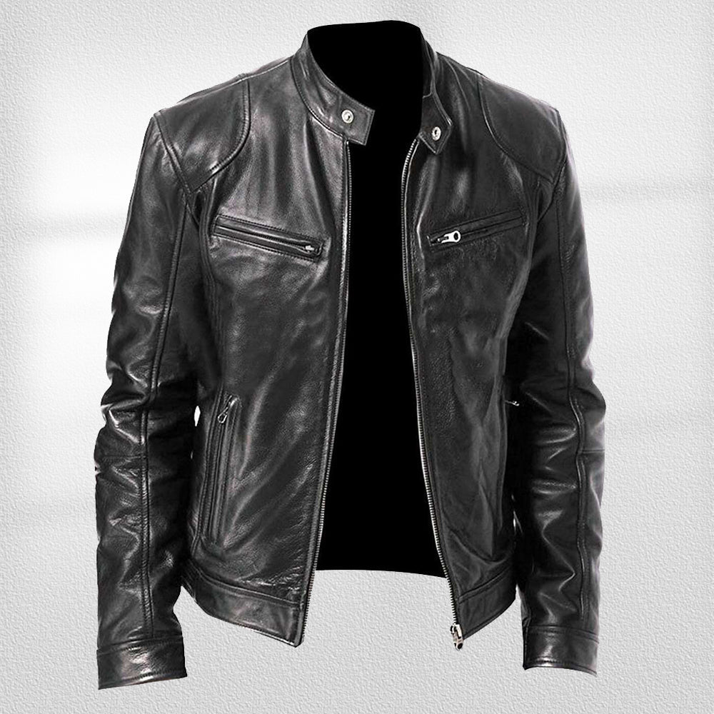 W&W Mode | Stehkragen, Trendige Lederjacke, Hübsche Motorrad-Lederjacke