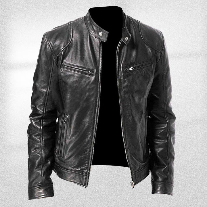 W&W Mode | Stehkragen, Trendige Lederjacke, Hübsche Motorrad-Lederjacke