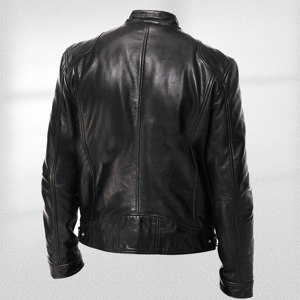 W&W Mode | Stehkragen, Trendige Lederjacke, Hübsche Motorrad-Lederjacke
