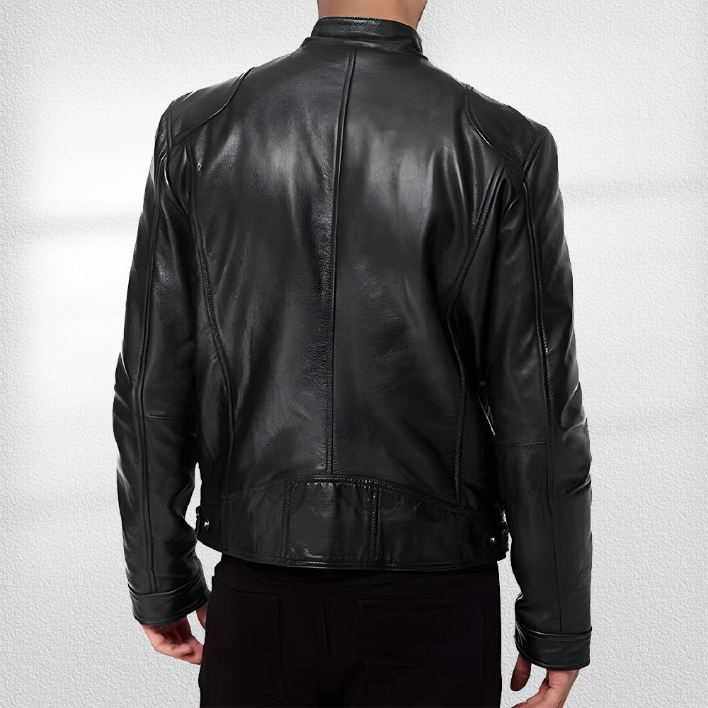 W&W Mode | Stehkragen, Trendige Lederjacke, Hübsche Motorrad-Lederjacke