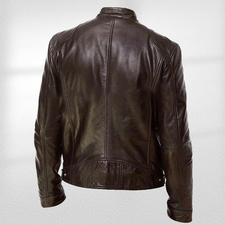 W&W Mode | Stehkragen, Trendige Lederjacke, Hübsche Motorrad-Lederjacke
