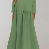 WW | Einfarbiges Baumwollkleid mit Lockerer Passform