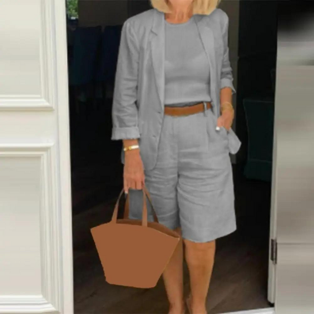 WW | Luxuriöse Blazer- und Shorts-Ensemble für Frauen