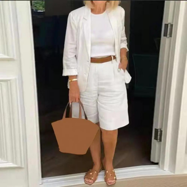 WW | Luxuriöse Blazer- und Shorts-Ensemble für Frauen
