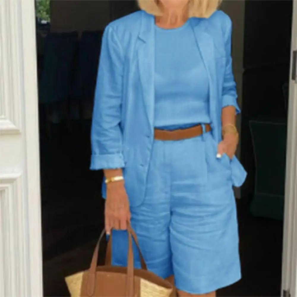 WW | Luxuriöse Blazer- und Shorts-Ensemble für Frauen