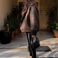WW | Klassische Kurze Lederjacke Damen