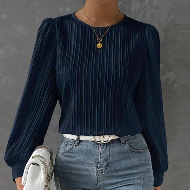 WW | Elegante Plissee Bluse Für Damen