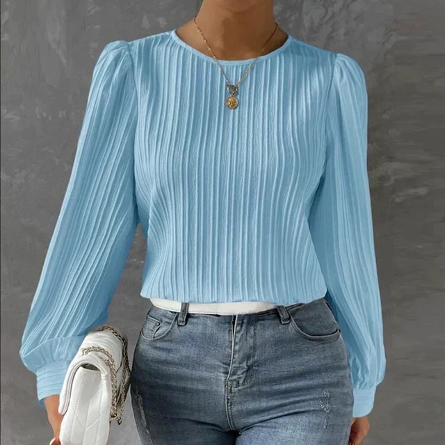 WW | Elegante Plissee Bluse Für Damen