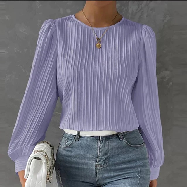 WW | Elegante Plissee Bluse Für Damen