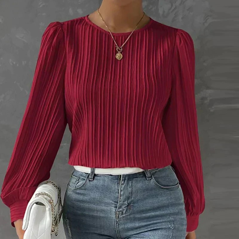 WW | Elegante Plissee Bluse Für Damen