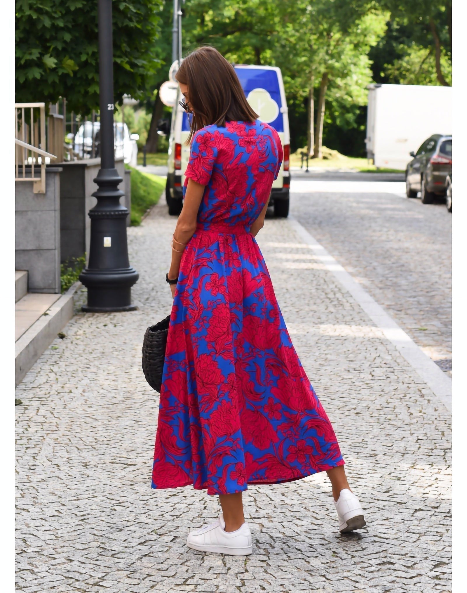 WW | V-Ausschnitt Wickel Maxi Kleid