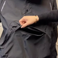 WW | Leichter Kapuzen Windbreaker mit halbem Reißverschluss und Tasche