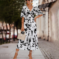 WW | Midikleid Mit V-Ausschnitt Für Frauen