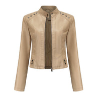 WW | Elegante Lederjacke mit einzigartigen Details für Damen