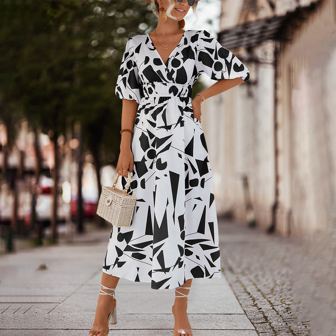 W&W Mode | Midikleid Mit V-Ausschnitt Für Frauen