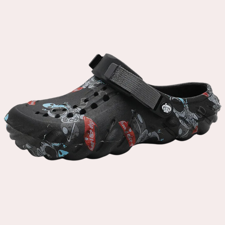 Herren-Sandalen mit Graffiti-Muster