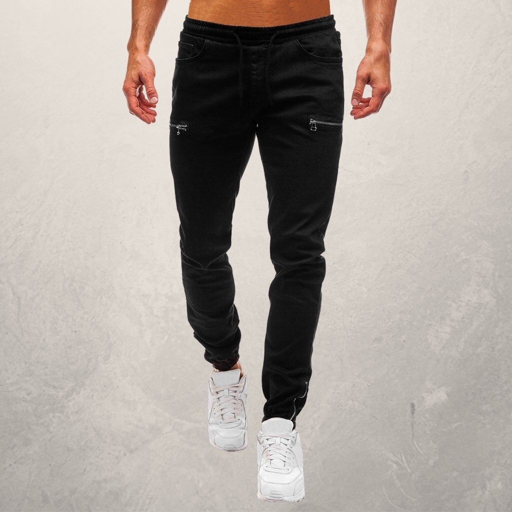 WW | Jogger Jeans Slim Tapered Fit Elastischer Bund Reißverschlusstaschen Komfort Stretch