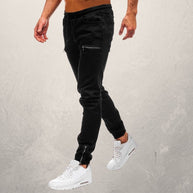 WW | Jogger Jeans Slim Tapered Fit Elastischer Bund Reißverschlusstaschen Komfort Stretch