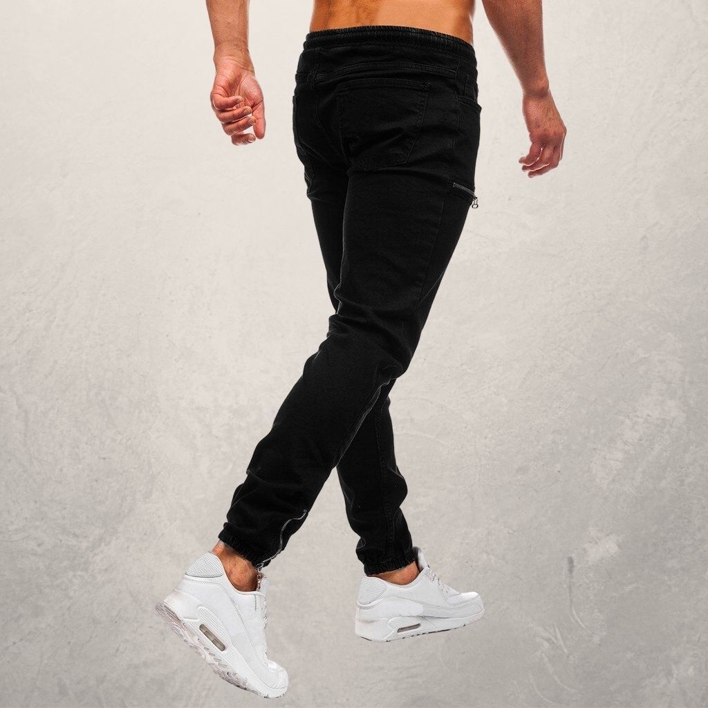 WW | Jogger Jeans Slim Tapered Fit Elastischer Bund Reißverschlusstaschen Komfort Stretch