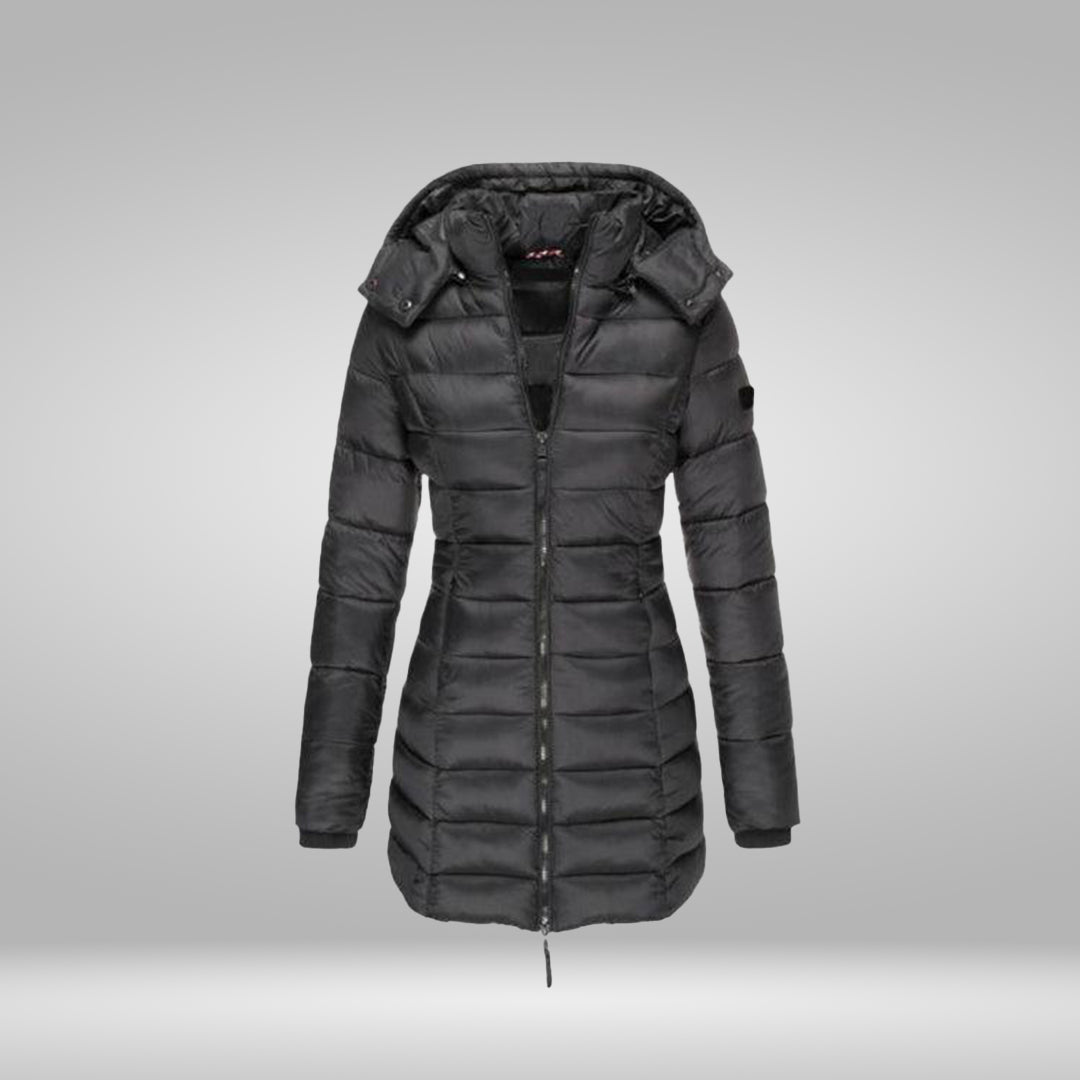 W&W Mode – Stylischer Langer Mantel mit Weichem Innenfutter und Kapuze