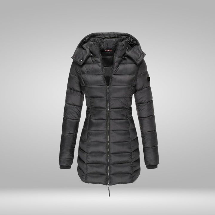 W&W Mode – Stylischer Langer Mantel mit Weichem Innenfutter und Kapuze