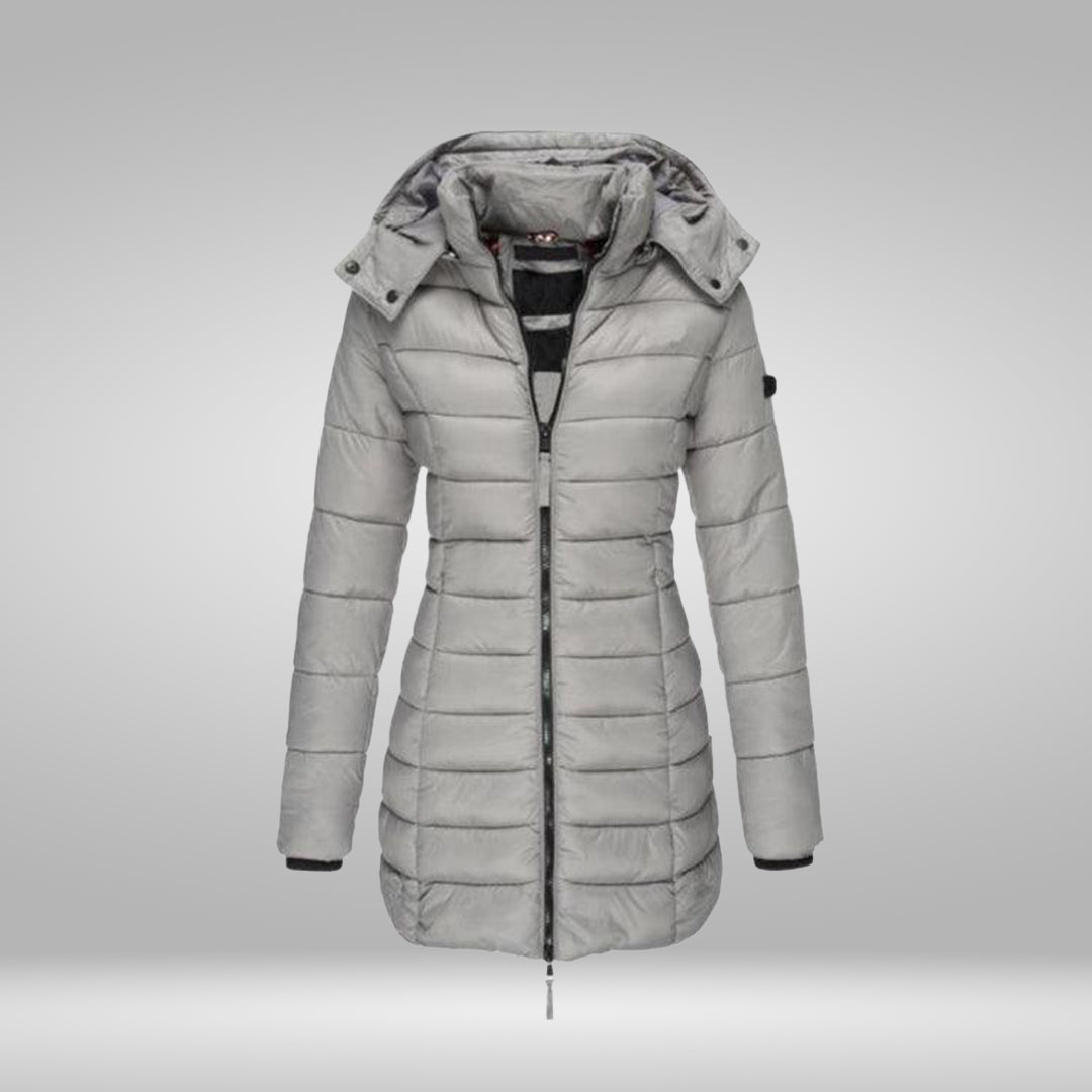 W&W Mode – Stylischer Langer Mantel mit Weichem Innenfutter und Kapuze