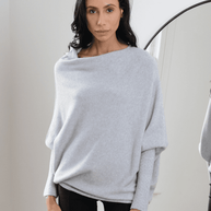 Cressida™ Asymmetrisch drapierter, eleganter Rundhalsausschnitt