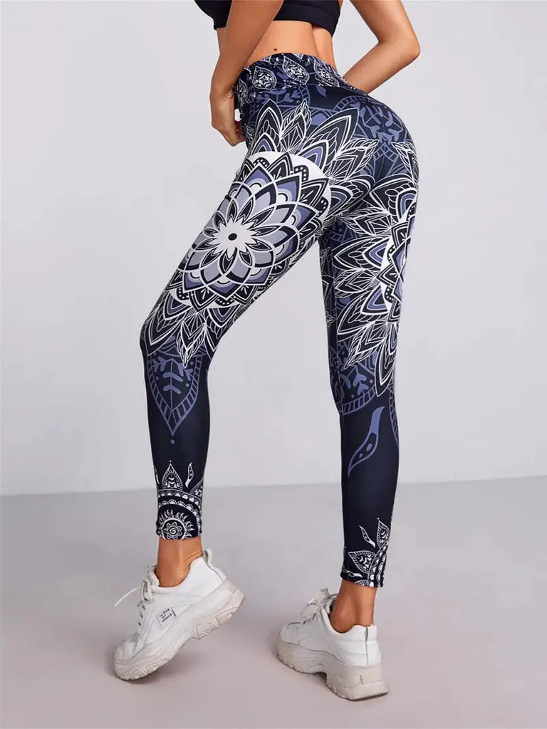 Wolff | Sportleggings Hoch taillierte, geblümte Workout Leggings