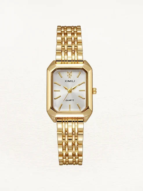W&W Mode | Damen Uhr mit quadratischem Gehäuse Gold