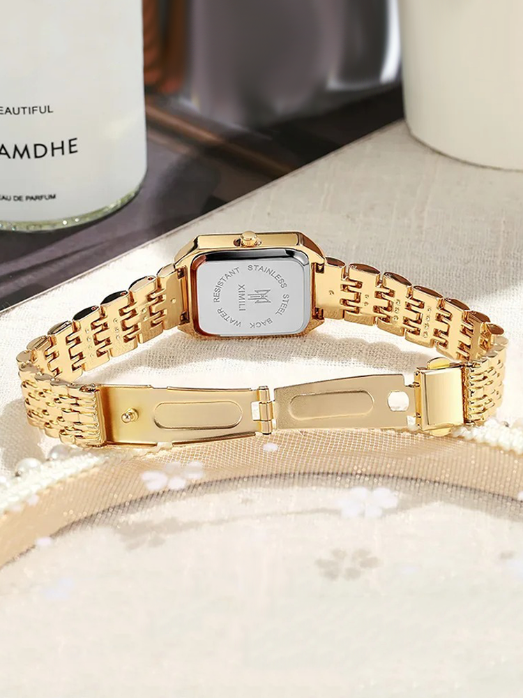 WW | Damen Uhr mit quadratischem Gehäuse Gold