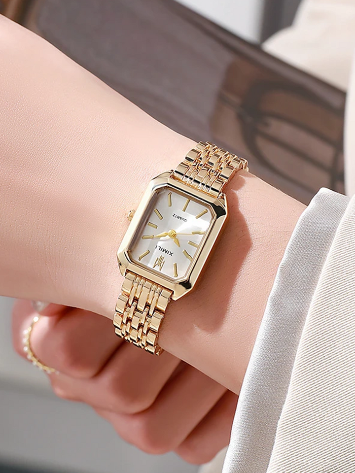 W&W Mode | Damen Uhr mit quadratischem Gehäuse Gold