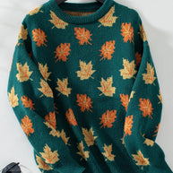 WW | Warme Damenpullover mit Blattmuster