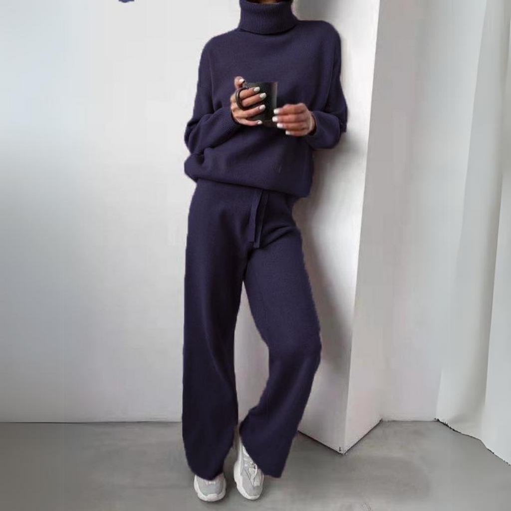 WW | Bequemes 2-Teiliges Set Aus Rollkragenpullover Und Langer Hose