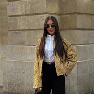WW | Freizeit Bomberjacke mit goldenen Pailletten