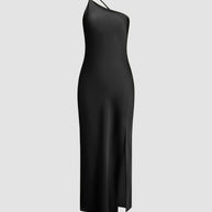 WW | Satin Maxi Kleid mit Offenem Rücken