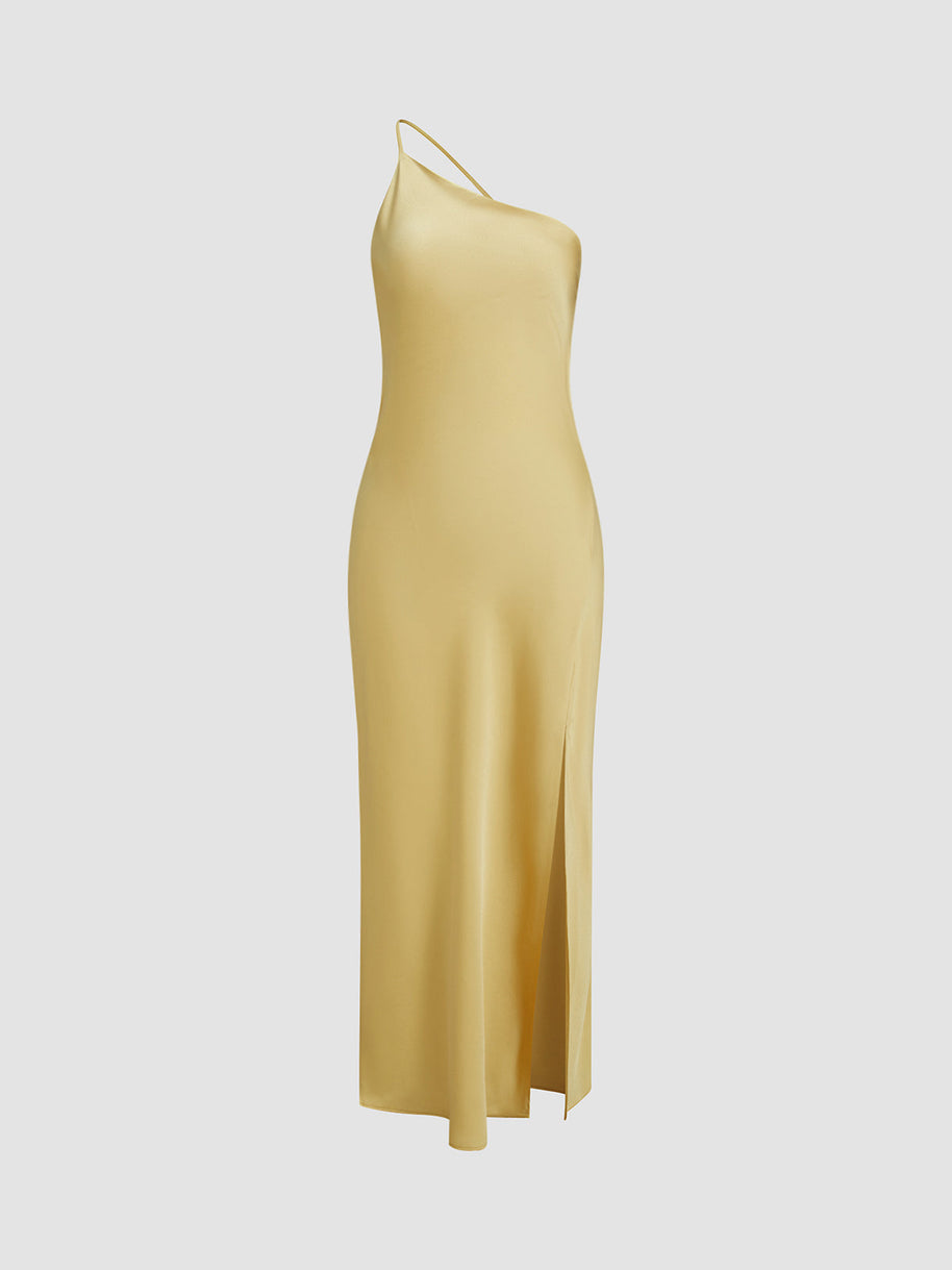 WW | Satin Maxi Kleid mit Offenem Rücken