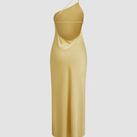 WW | Satin Maxi Kleid mit Offenem Rücken