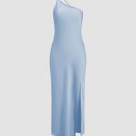 WW | Satin Maxi Kleid mit Offenem Rücken